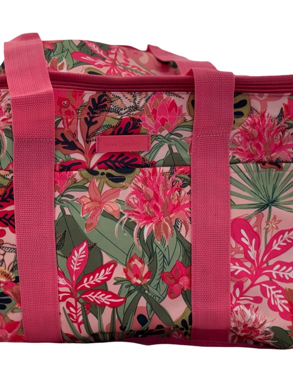 Vera Bradley Pink & Green Floral lunch tote